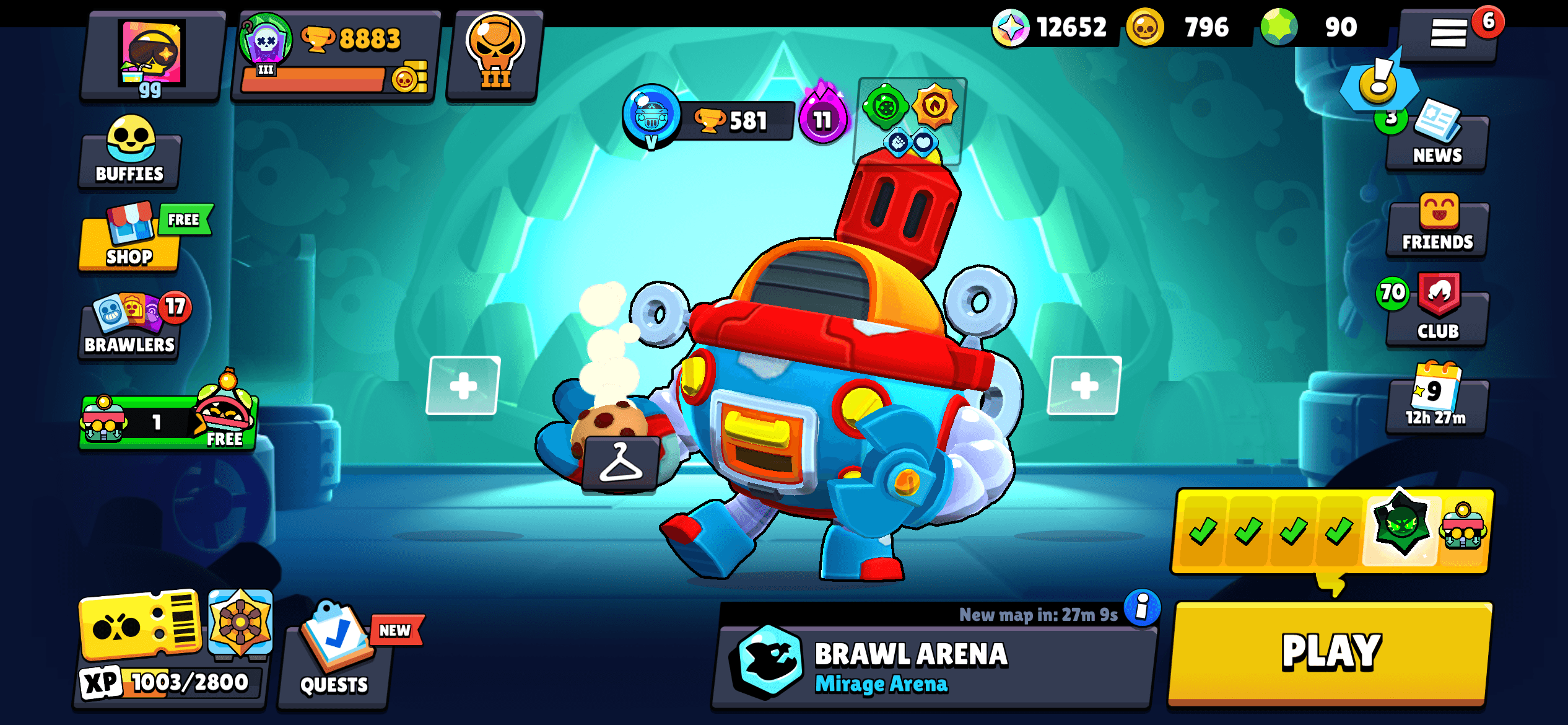 OG brawl stars acount with 9000 trophies